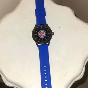 Chicago Cubs men's watch. Red, blue and black for the colors.